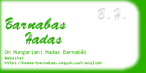 barnabas hadas business card